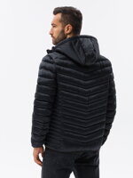 Men's mid-season quilted jacket C368 - black