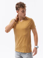 Men's plain t-shirt S1369 - mustard melange
