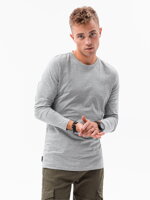 Men's plain longsleeve L138 - grey melange