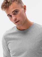 Men's plain longsleeve L138 - grey melange