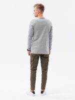 Men's plain longsleeve L138 - grey melange