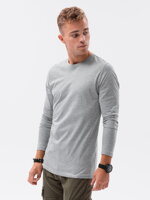 Men's plain longsleeve L138 - grey melange
