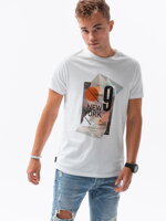 Men's printed t-shirt S1434 V-16A- white