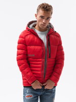 Men's mid-season quilted jacket C372 - red