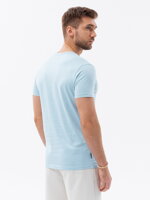 Men's printed cotton t-shirt - blue V1 OM-TSPT-0120