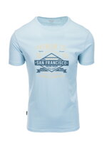 Men's printed cotton t-shirt - blue V1 OM-TSPT-0120