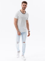 Men's printed t-shirt S1385 - white