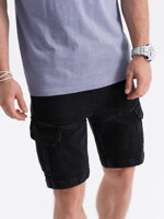 Men's denim shorts - dark grey W362