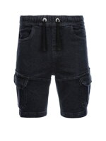 Men's denim shorts - dark grey W362
