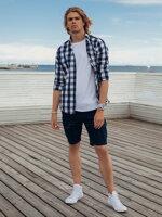 Men's denim shorts - dark grey W362