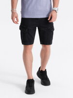 Men's denim shorts - dark grey W362
