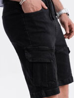 Men's denim shorts - dark grey W362