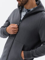 Men's zip-up sweatshirt - V1 dark grey B1423