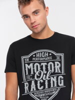 Men's printed cotton t-shirt - black V1 S1735