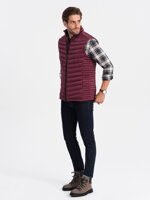 Men's quilted vest - dark red V54