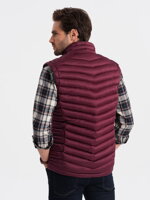 Men's quilted vest - dark red V54