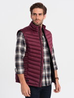 Men's quilted vest - dark red V54