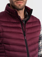 Men's quilted vest - dark red V54