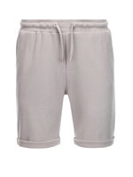 Men's knit shorts with elastic waistband - light grey V4 OM-SRCS-0107