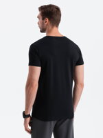 Men's printed cotton t-shirt - black V2 S1739