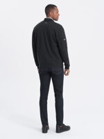 Men's unbuttoned bomber jacket - black V1 OM-SSZP-22FW-011