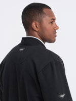 Men's unbuttoned bomber jacket - black V1 OM-SSZP-22FW-011