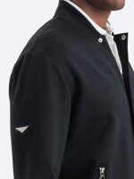 Men's unbuttoned bomber jacket - black V1 OM-SSZP-22FW-011