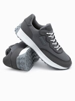 Men's shoes sneakers in combined materials - dark grey V1 OM-FOSL-0110