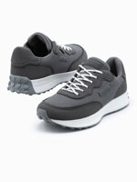 Men's shoes sneakers in combined materials - dark grey V1 OM-FOSL-0110