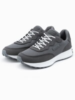 Men's shoes sneakers in combined materials - dark grey V1 OM-FOSL-0110