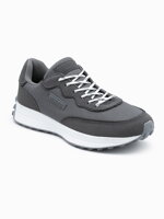 Men's shoes sneakers in combined materials - dark grey V1 OM-FOSL-0110