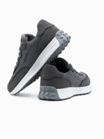Men's shoes sneakers in combined materials - dark grey V1 OM-FOSL-0110