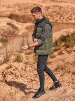 Pánska prešívaná vesta P02 - khaki