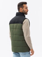 Pánska prešívaná vesta P02 - khaki