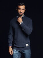 Men's sweater E185 - dark blue
