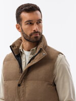 Men's quilted vest - light brown V57