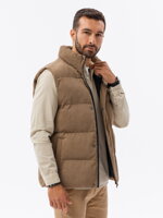 Men's quilted vest - light brown V57