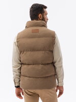 Men's quilted vest - light brown V57
