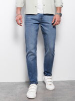 Spodnie męskie jeansowez przetarciami REGULAR FIT - niebieskie V3 OM-PADP-0102