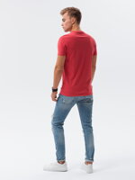 Men's printed t-shirt S1434 V-22A- red