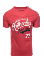 Men's printed t-shirt S1434 V-22A- red