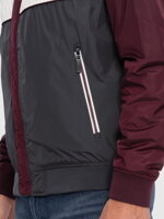 Men's mid-season quilted jacket C447 - dark red
