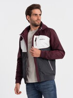 Men's mid-season quilted jacket C447 - dark red