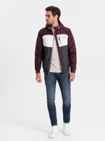 Men's mid-season quilted jacket C447 - dark red