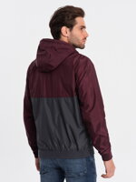 Men's mid-season quilted jacket C447 - dark red