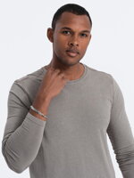 Men's plain longsleeve L131 - light brown