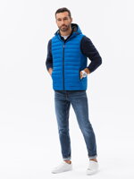 Men's quilted vest V53 - blue