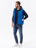 Men's quilted vest V53 - blue