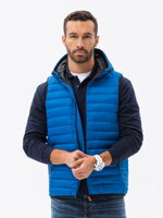 Men's quilted vest V53 - blue