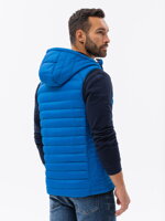 Men's quilted vest V53 - blue